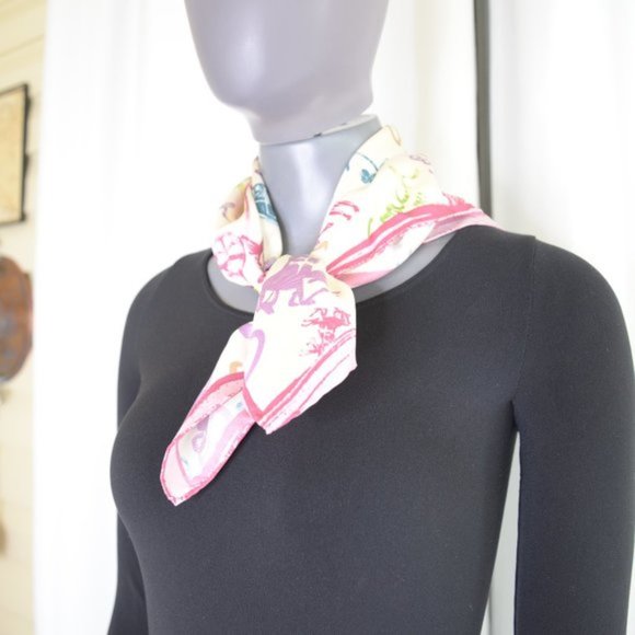 Coach 100% Silk Square Patterned Scarf - Picture 5 of 9
